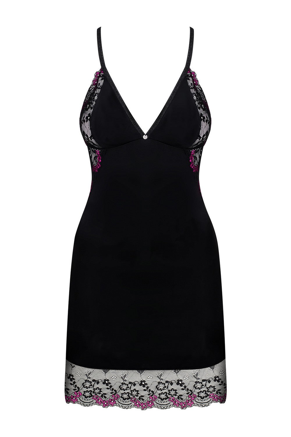 Сорочка с кружевными вставками Vanessme black