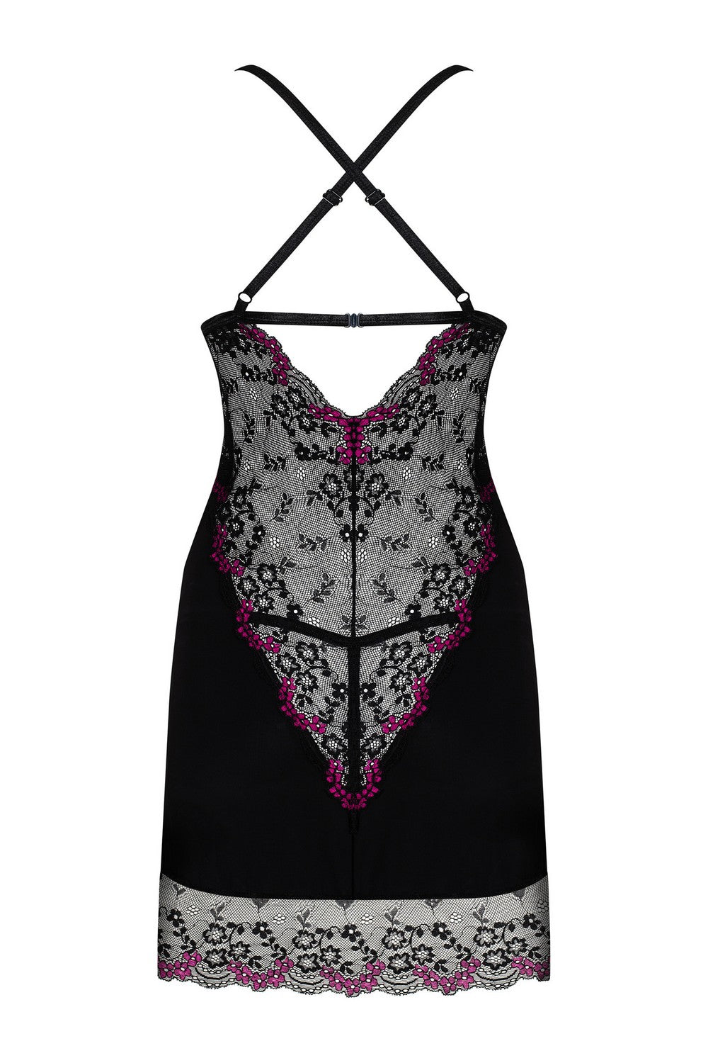 Сорочка с кружевными вставками Vanessme black