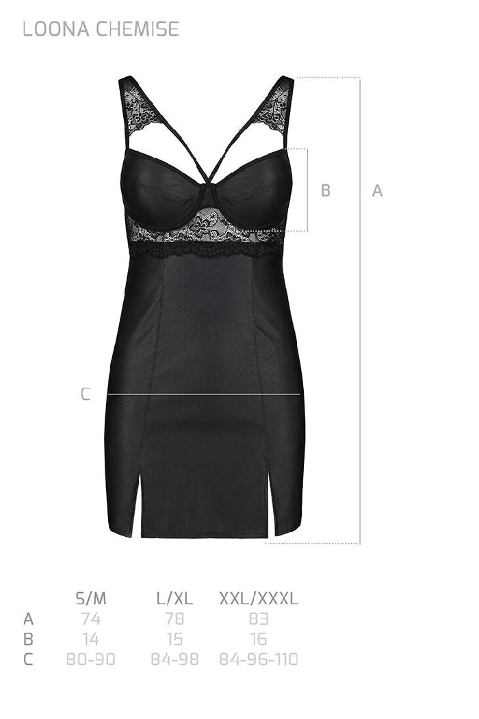 Эротическая сорочка из эко-кожи Loona