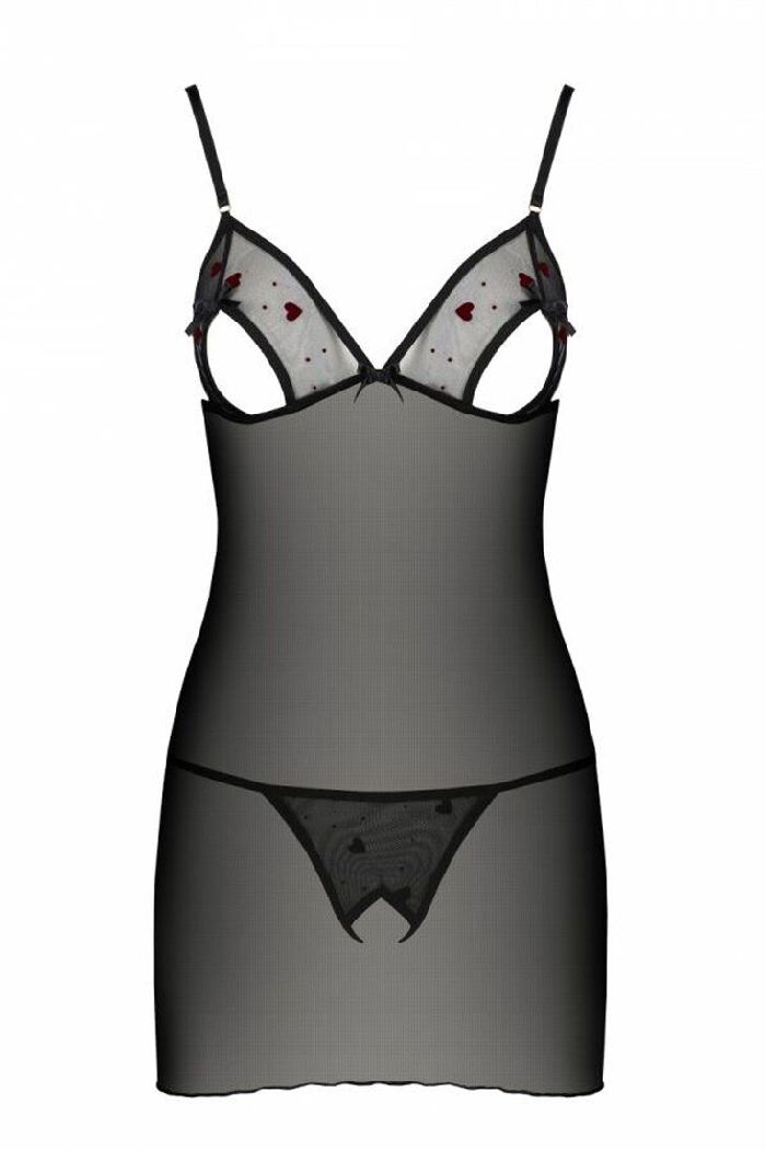 Прозрачная сорочка с сердцами Lovelia black