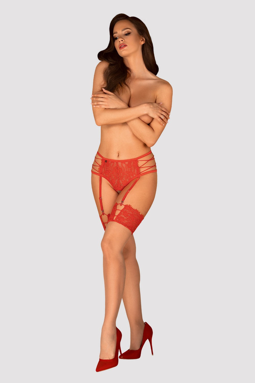 Эротические трусики с пажами для чулок Rediosa