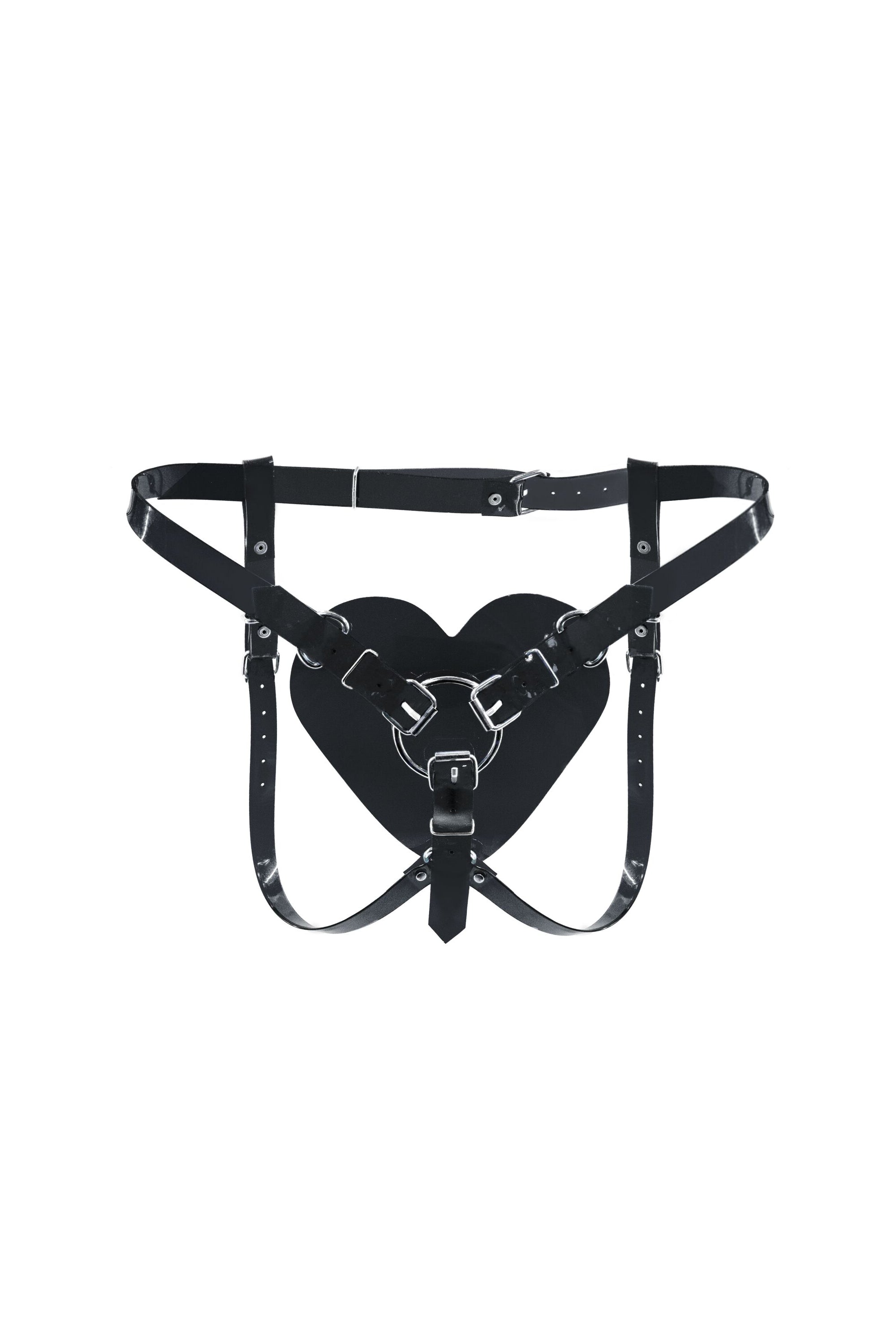 Кожаные трусики для страпона Hearts Strap-on black