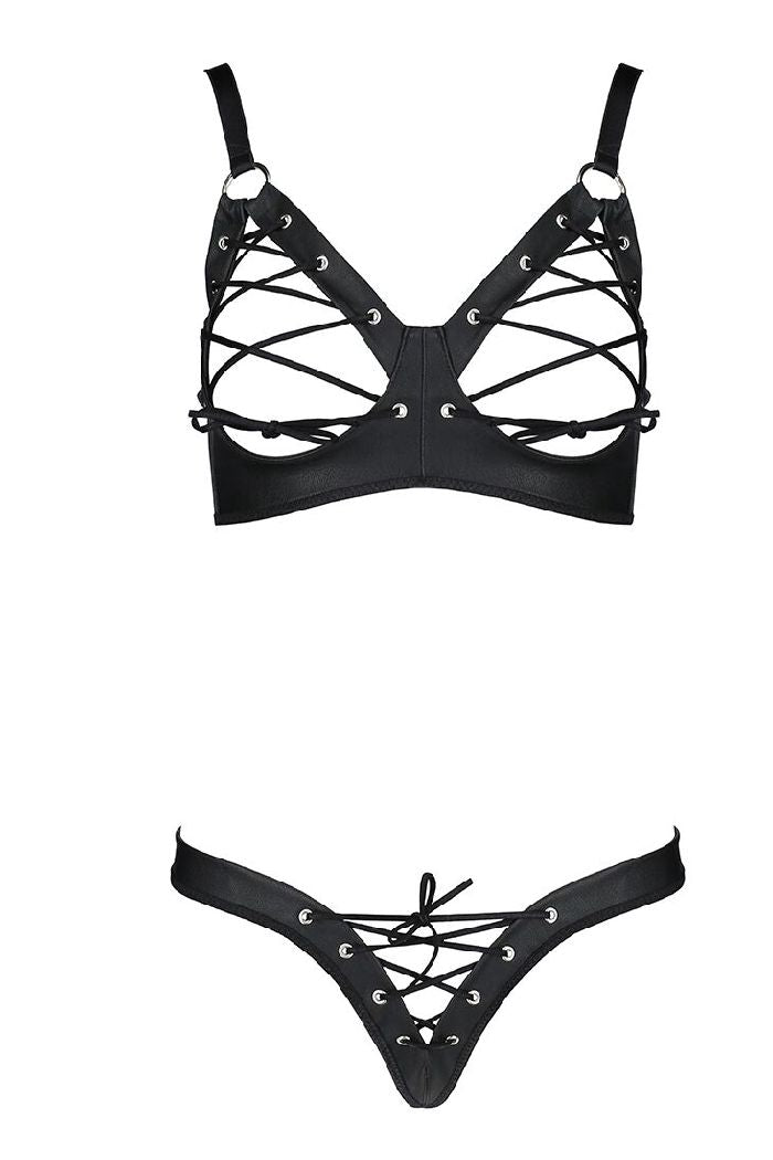 Эротический комплект из эко-кожи Celine bikini