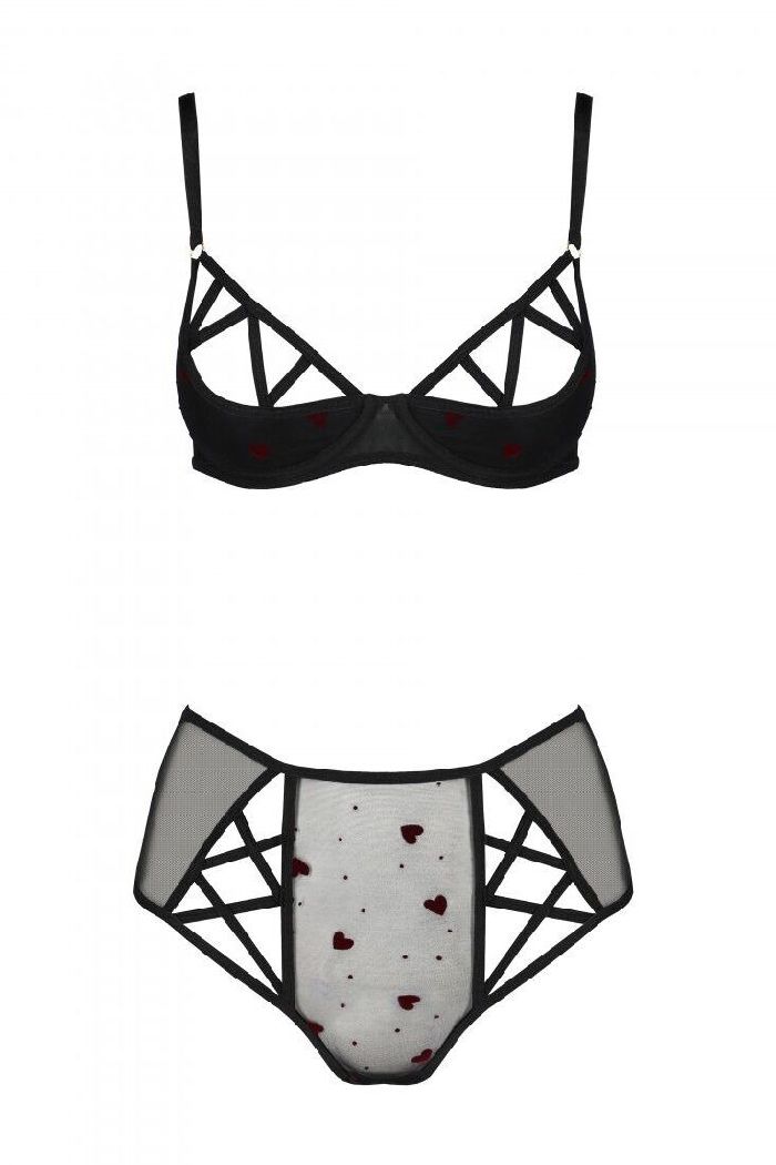 Эротический комплект с сердцами Lovelia black