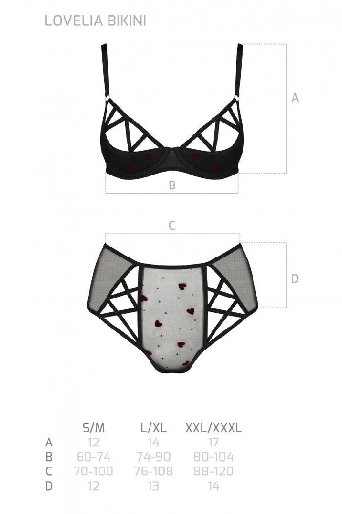Эротический комплект с сердцами Lovelia black