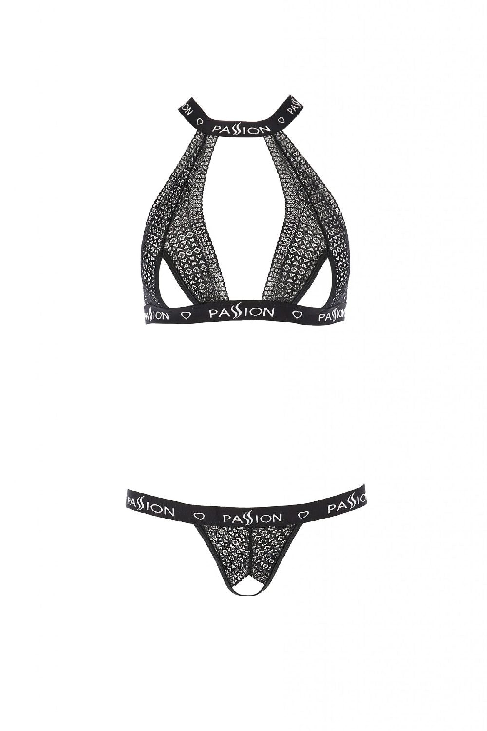 Мереживний комплект із розрізом Mirajane black