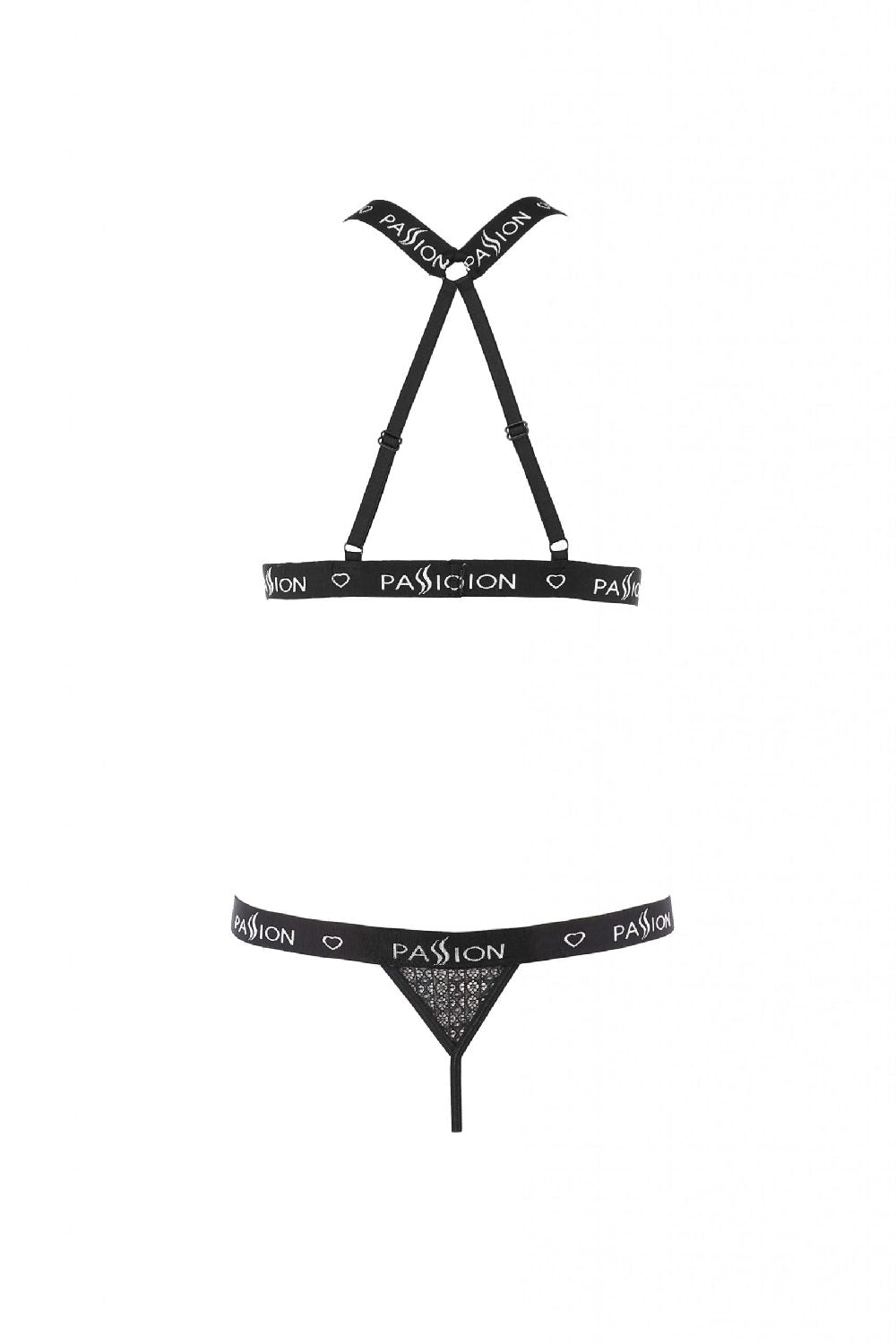 Мереживний комплект із розрізом Mirajane black