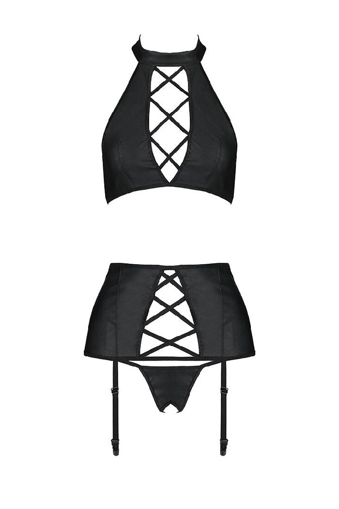 Эротический комплект из эко-кожи Nancy