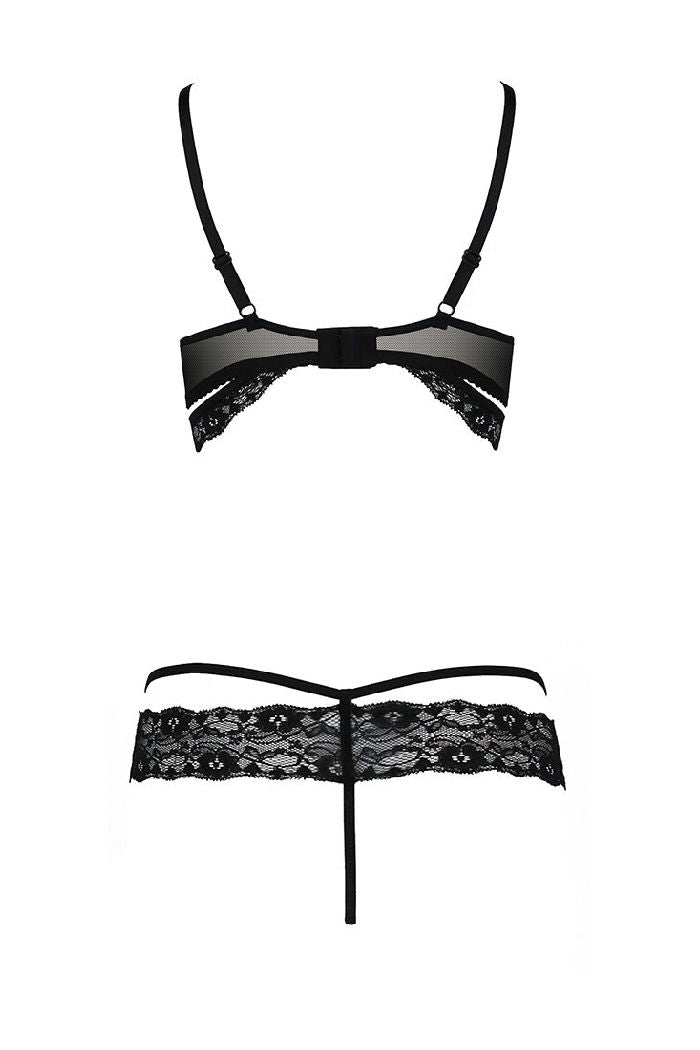 Эротический комплект с открытой грудью Saria