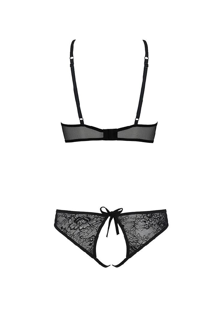 Эротический комплект с разрезом Ursula black