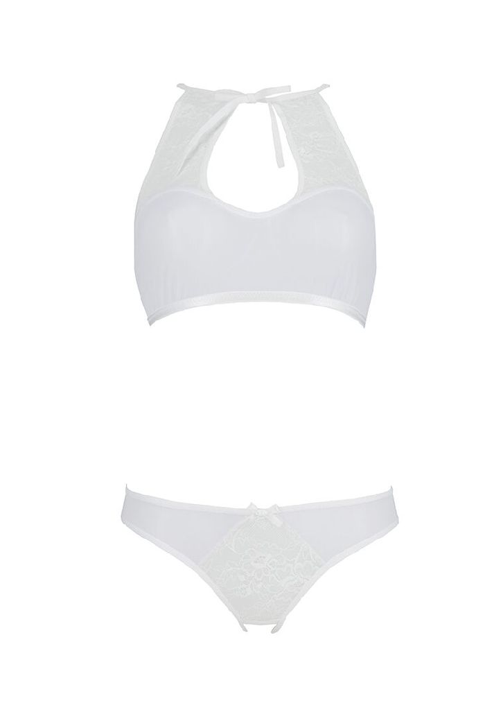 Еротичний комплект із розрізом Ursula white