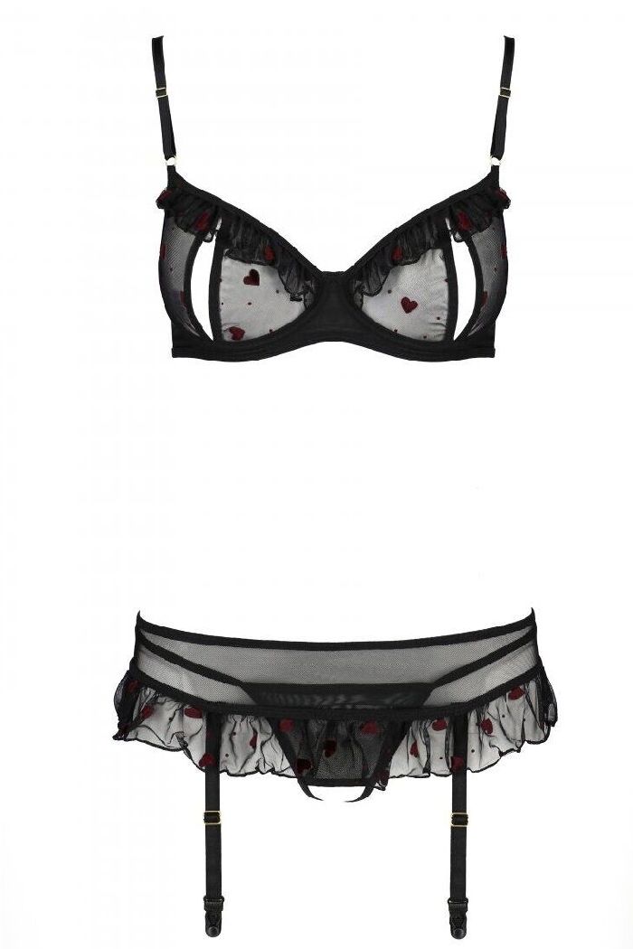 Эротический комплект с поясом Lovelia black