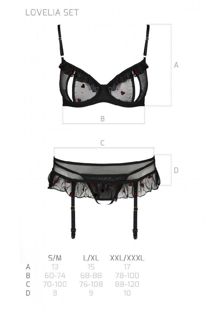 Эротический комплект с поясом Lovelia black