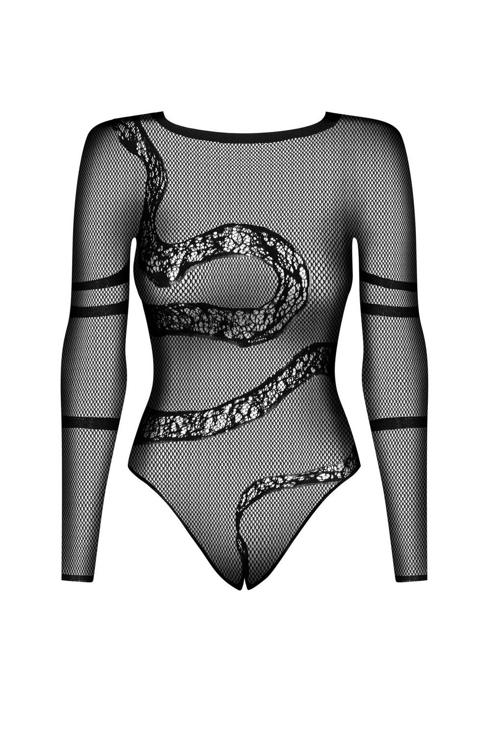 Ажурное боди с разрезом B137 black