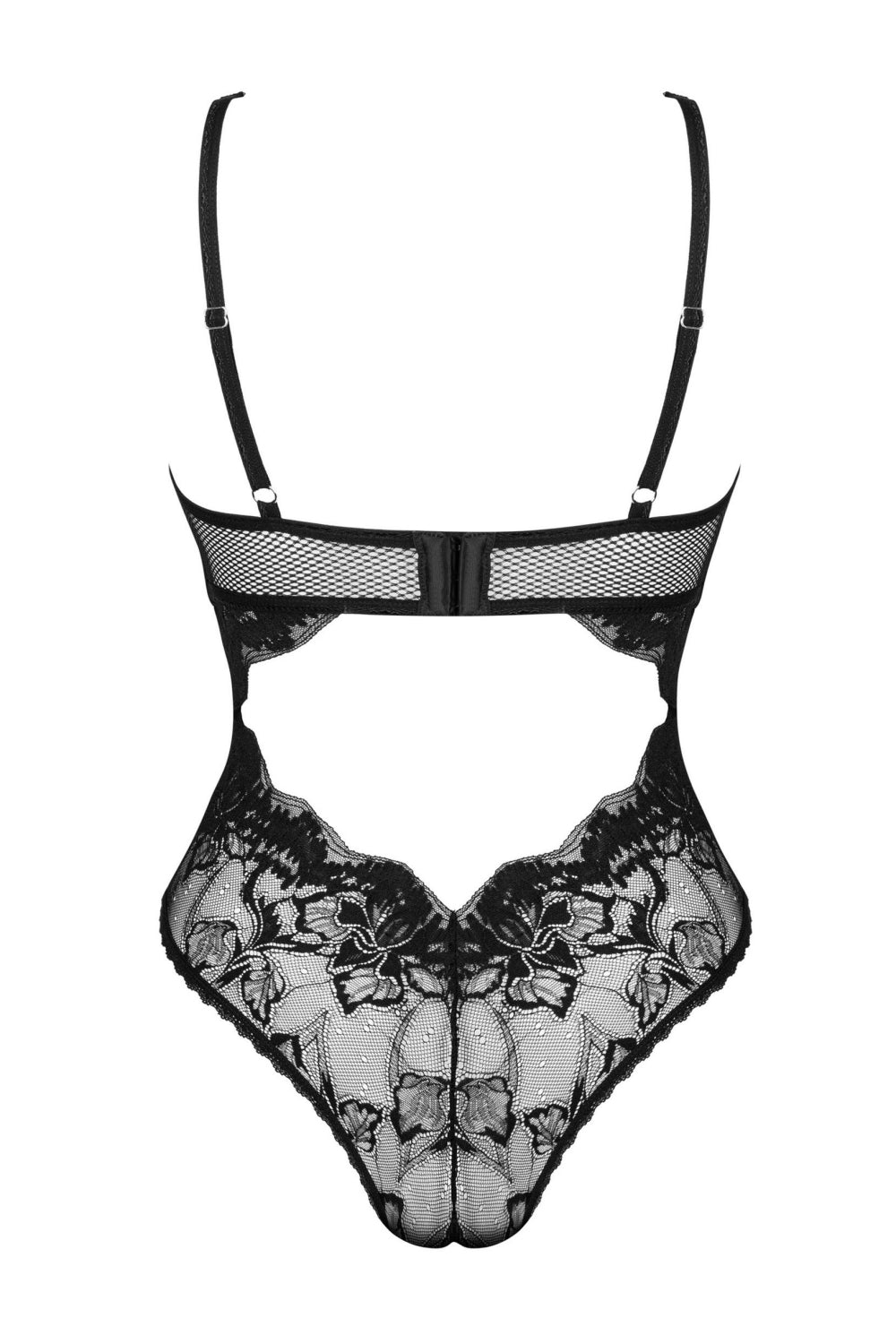 Кружевное боди с открытой спиной Olvidia black