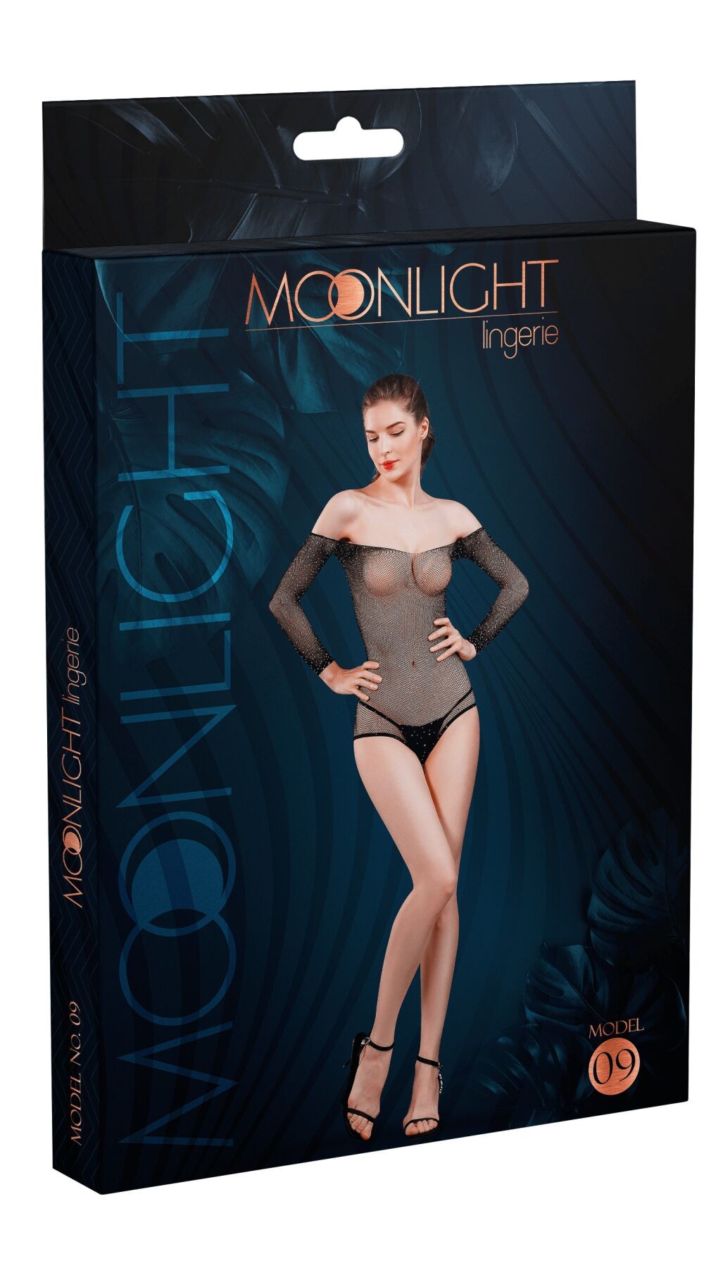 Боди-сетка со стразами Model 09 black