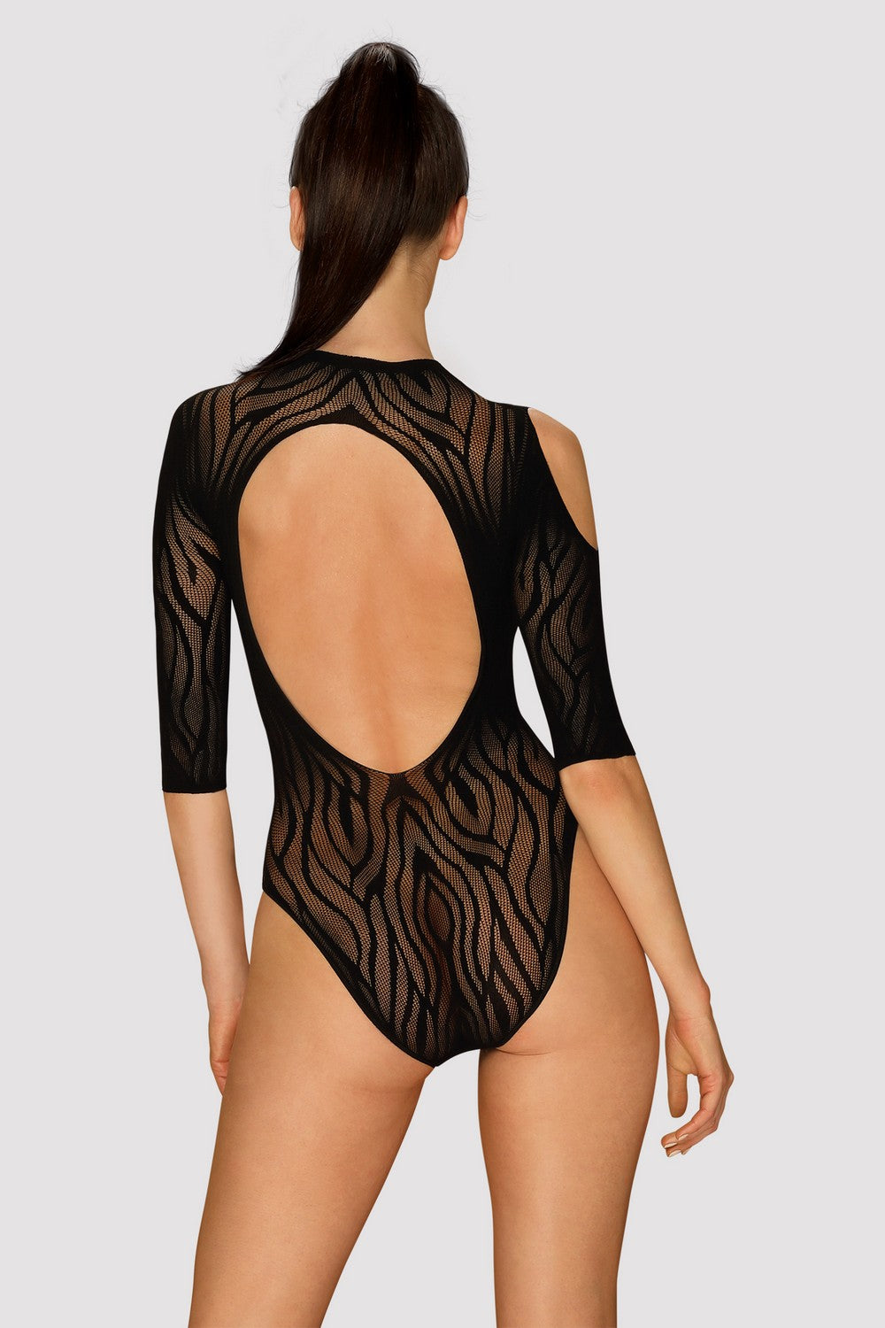 Ажурное боди с открытыми плечами B130