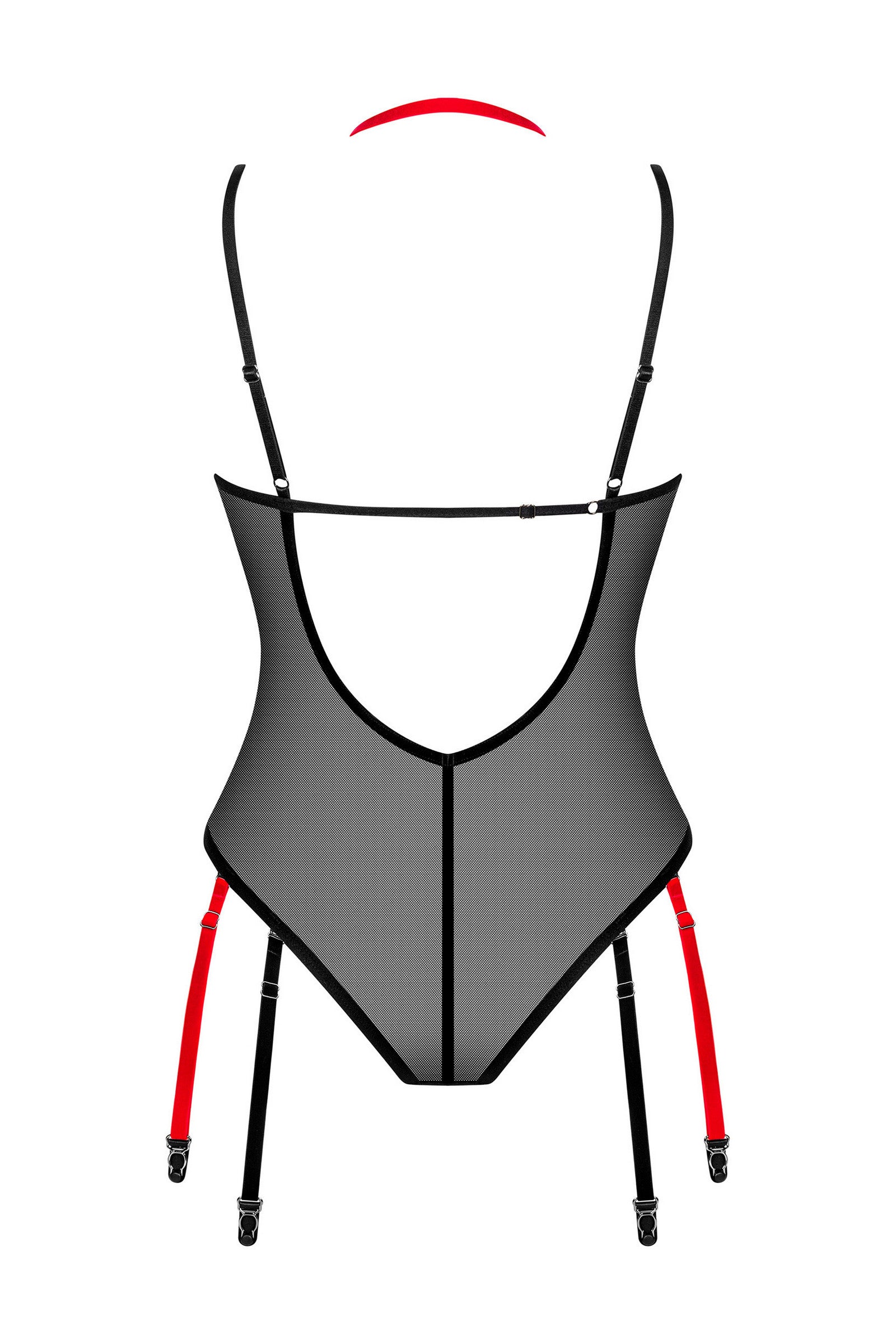 Прозрачное боди с пажами для чулок Glandez