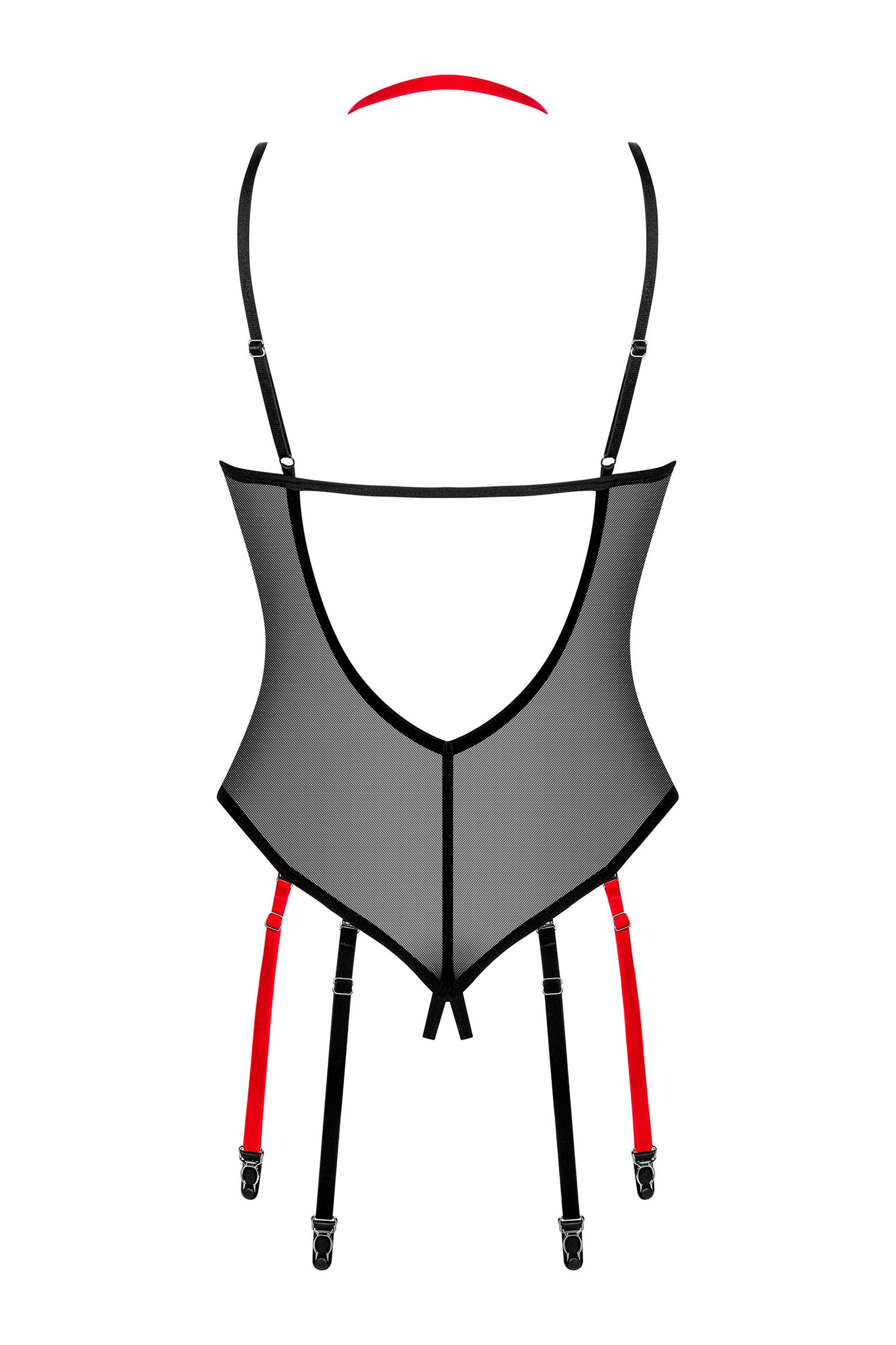 Прозрачное боди с пажами для чулок Glandez otwarte