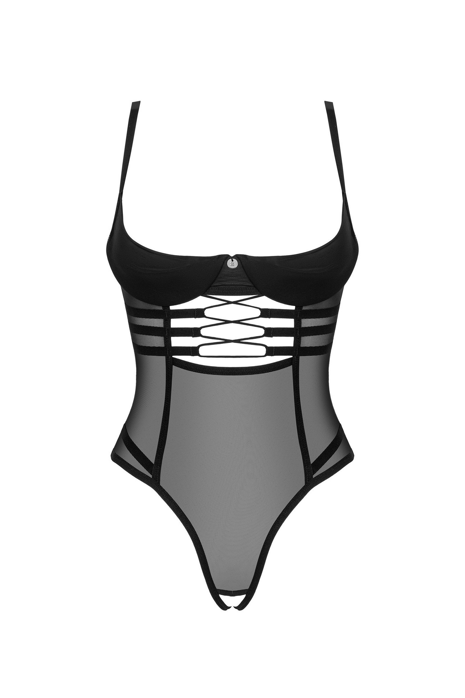 Прозрачное боди с открытой грудью Roxelia