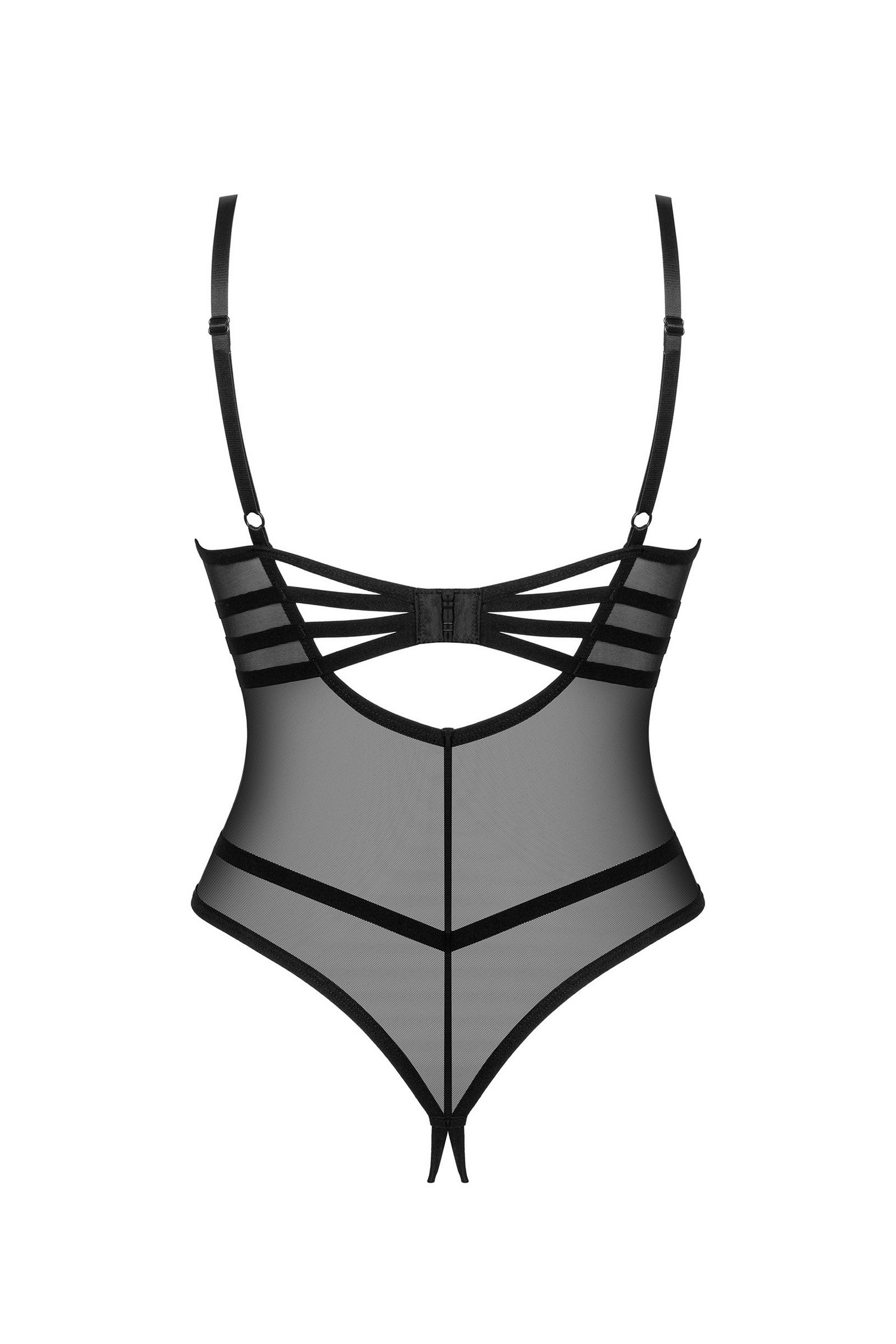 Прозрачное боди с открытой грудью Roxelia