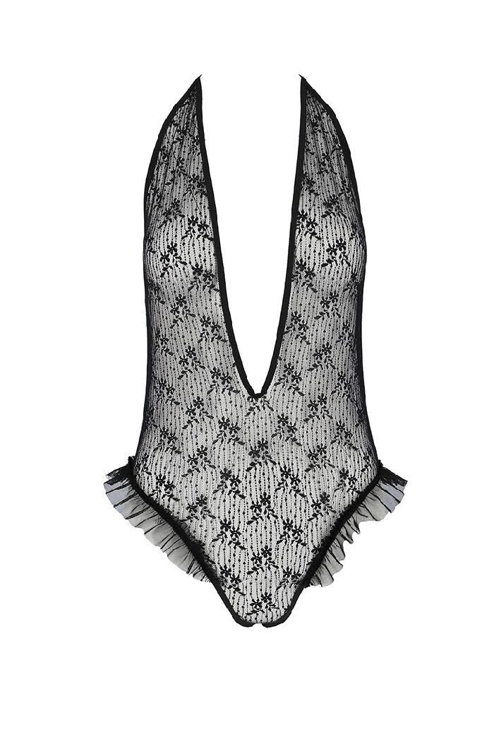 Кружевное боди с рюшами Otavia