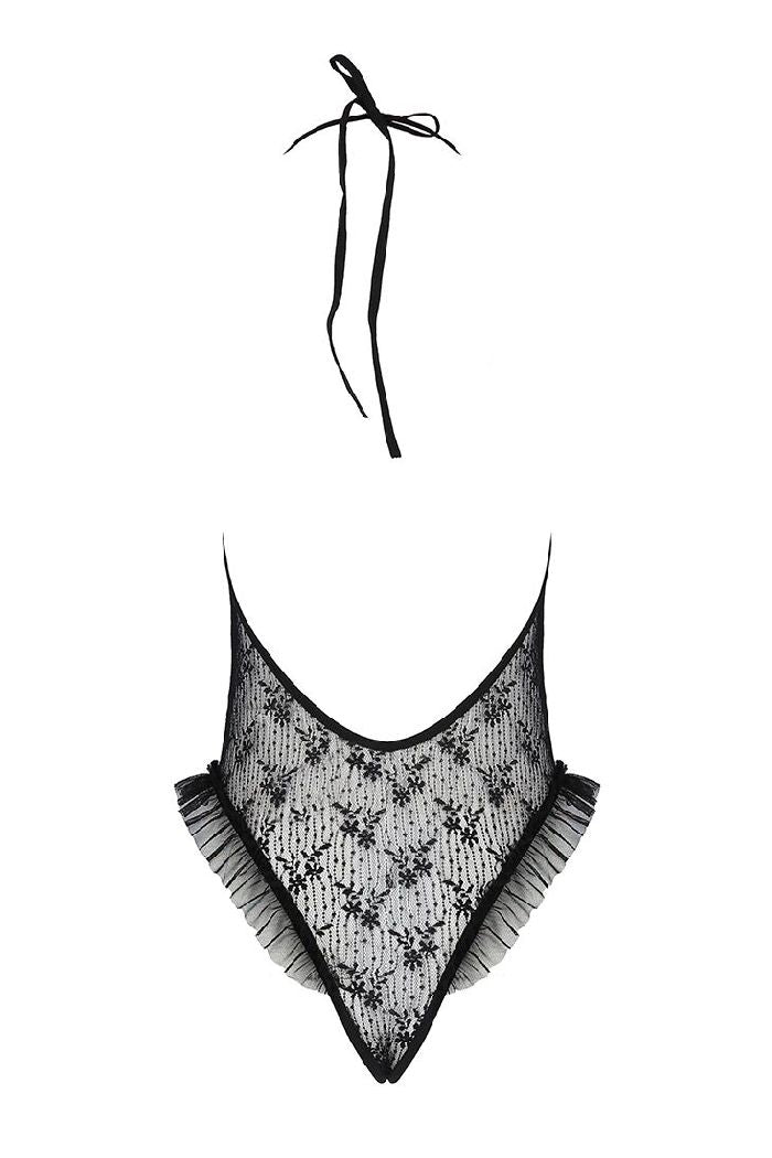 Кружевное боди с рюшами Otavia