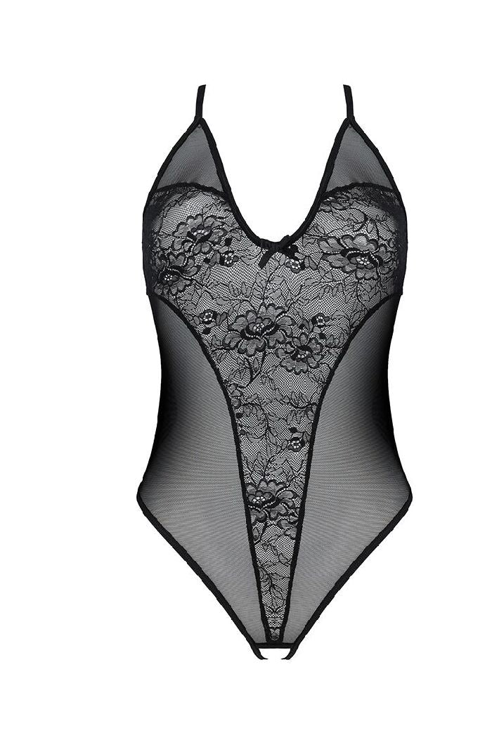 Эротическое боди с разрезом Ursula black