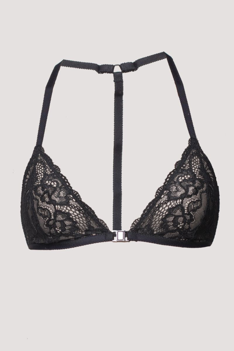 Кружевной бралет с застежкой спереди 04.1032 black