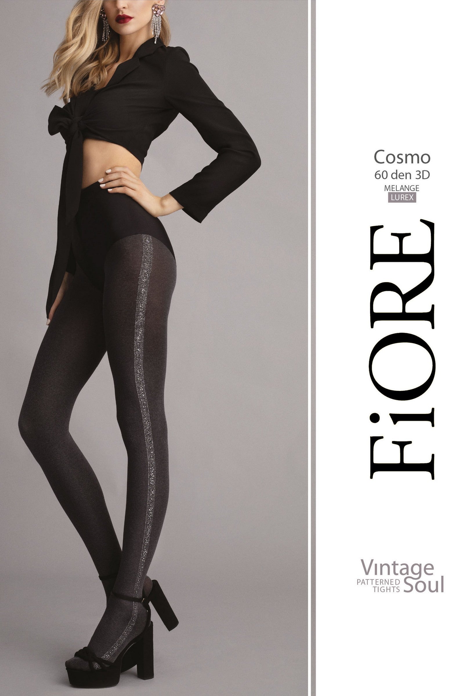 Меланжевые колготки с люрексом Cosmo 60d G5949