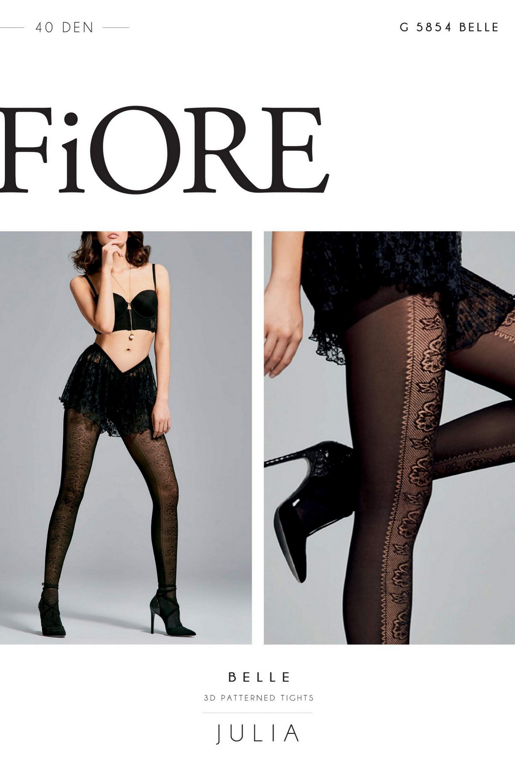 Матовые колготки с цветочной гирляндой Belle 40d