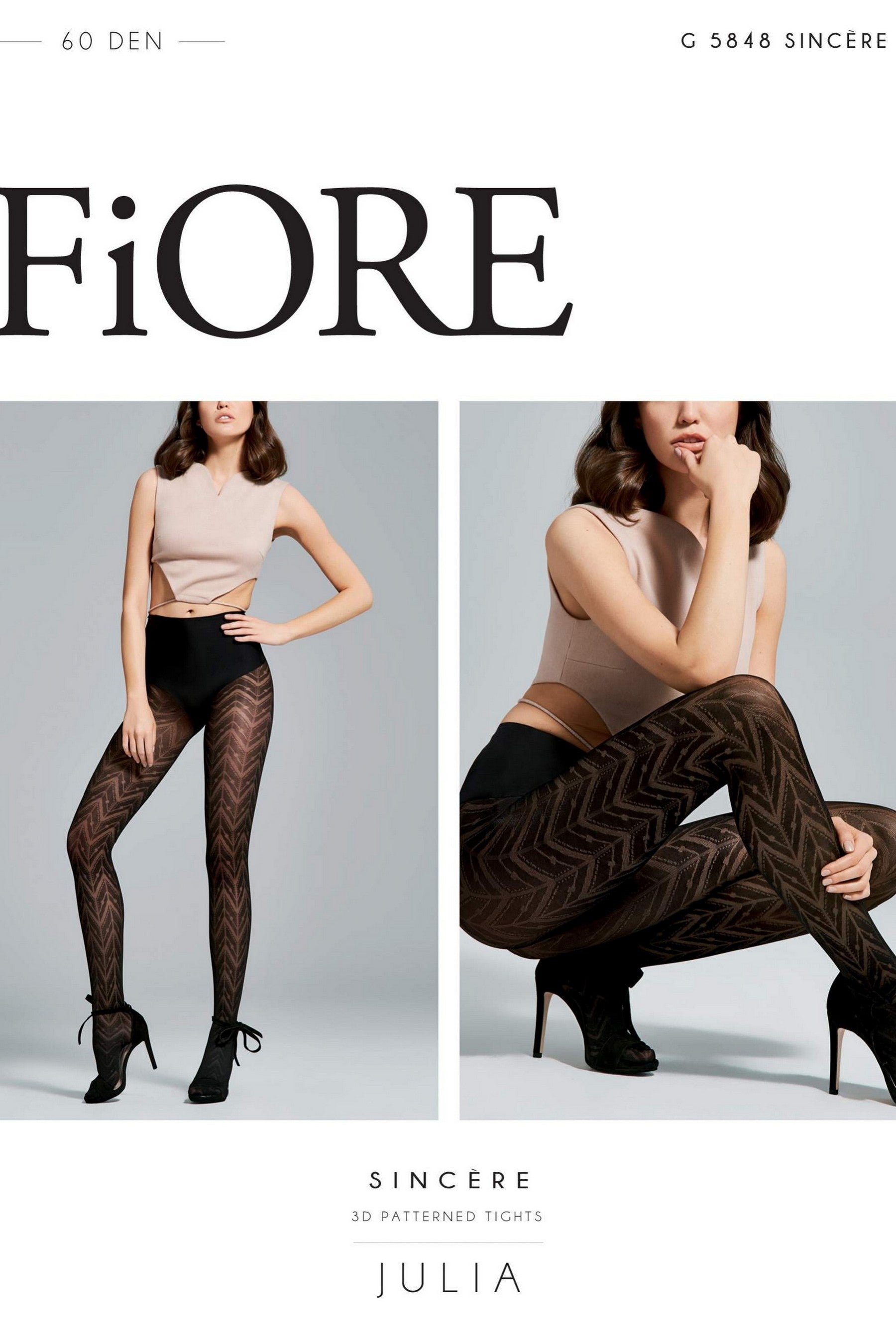 Плотные колготки с геометрическим узором Sincere 60d