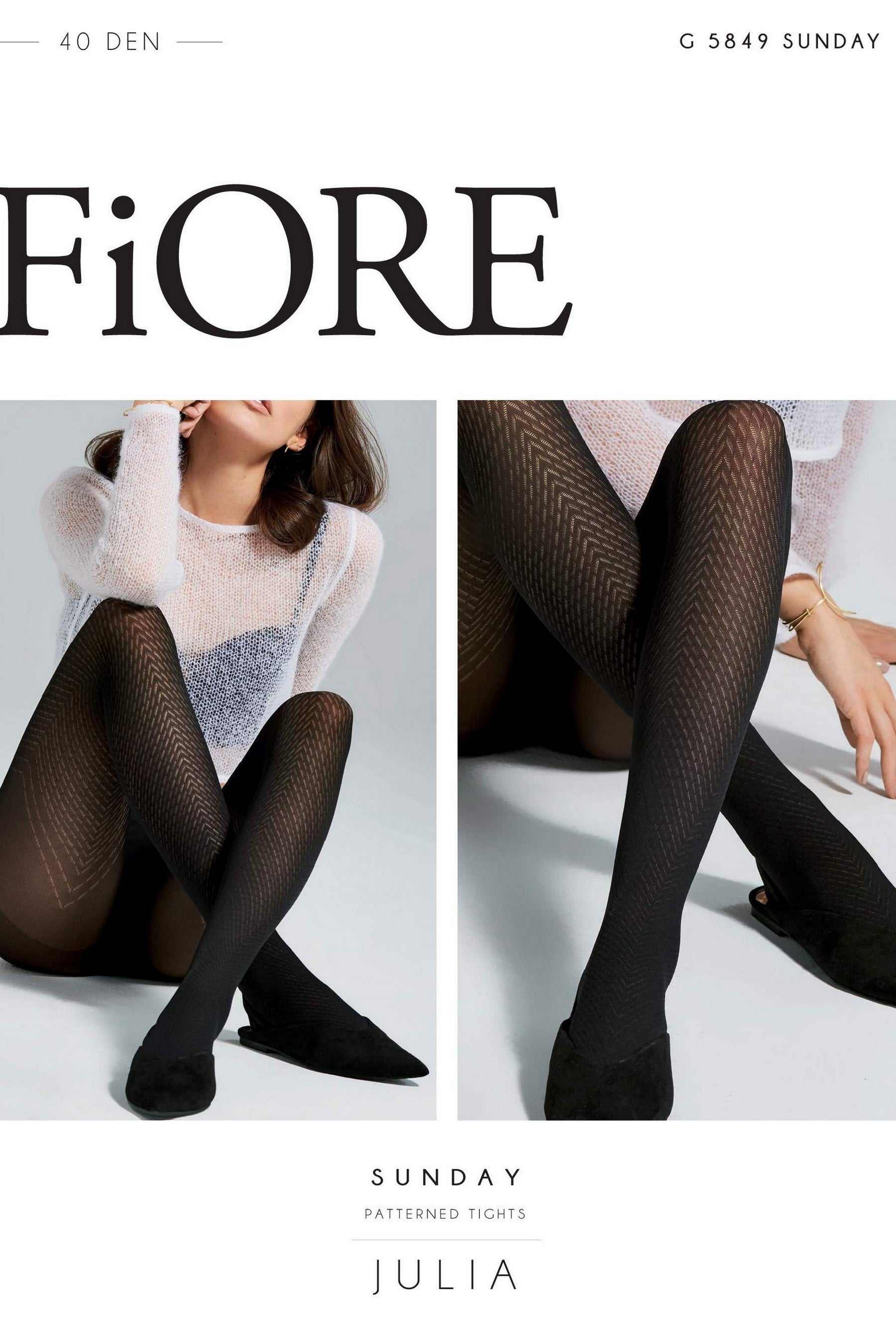 Плотные колготки с твидовым узором Sunday 40d