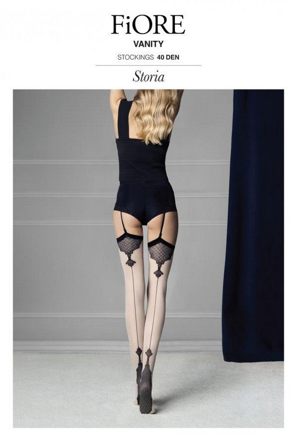 Фантазійні панчохи під пояс з візерунком Vanity 40d A4003