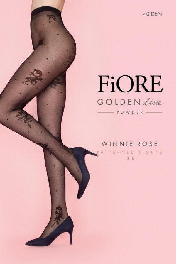 Колготки в горошек с цветами Winnie Rose 40d