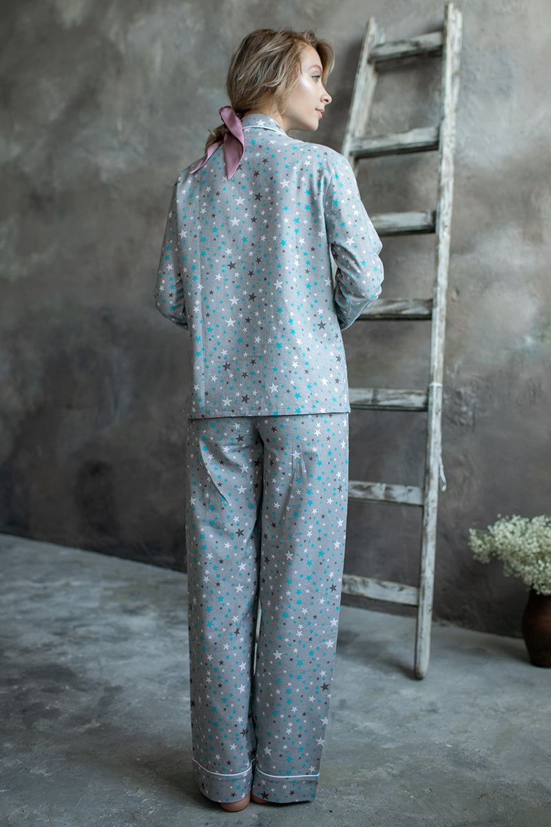 Фланелевая пижама со звездами Blue Stars FL0010-58-69