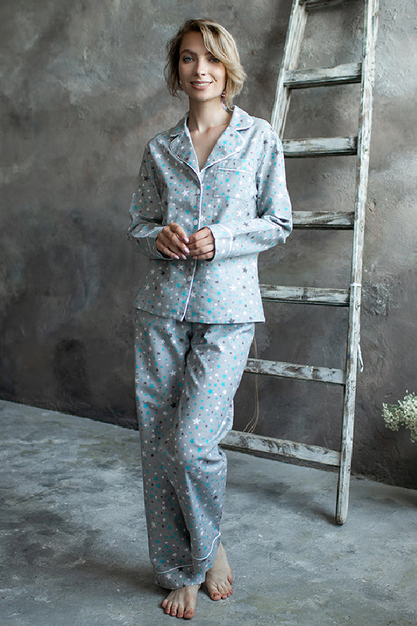 Фланелевая пижама со звездами Blue Stars FL0010-58-69