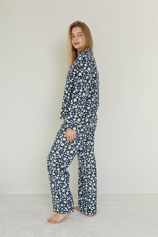Фланелевая пижама с цветами Chamomile FL0057-53-69