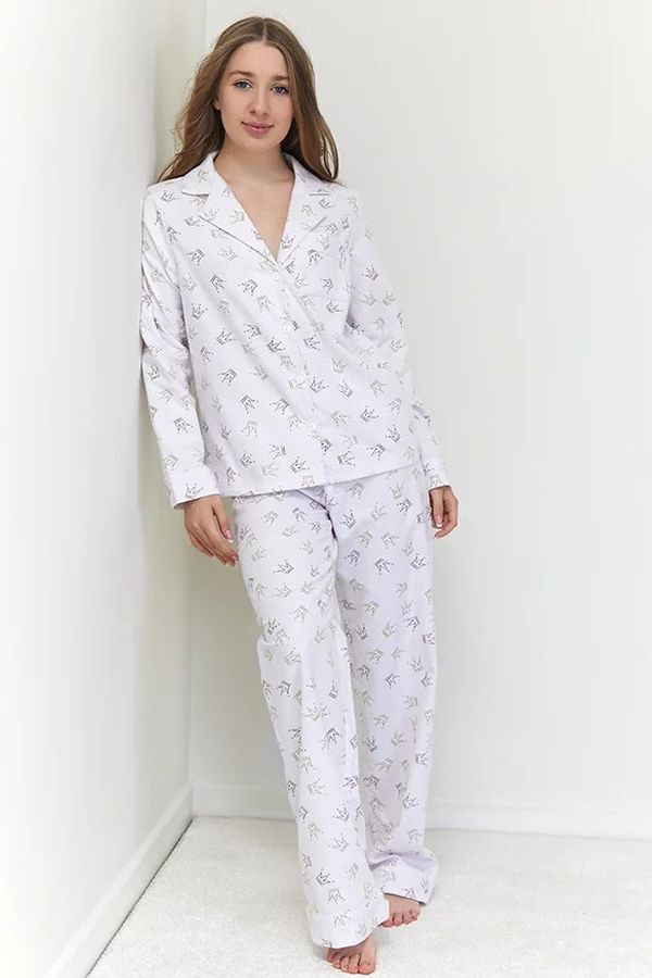 Фланелевая пижама Crown FL0057-19-69 white