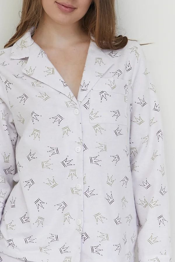 Фланелевая пижама Crown FL0057-19-69 white