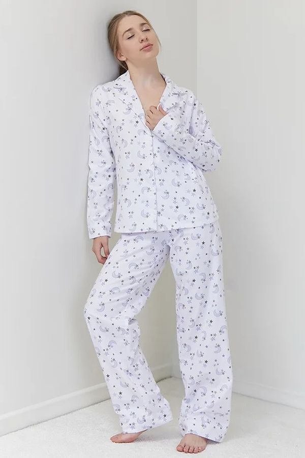 Фланелевая пижама Moon FL0057-24-69 white