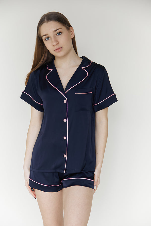 Шелковая пижама на пуговицах Indigo SH0008-14-58