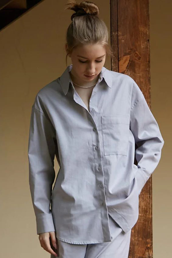 Льняная рубашка с длинным рукавом LN0058-13-60 grey