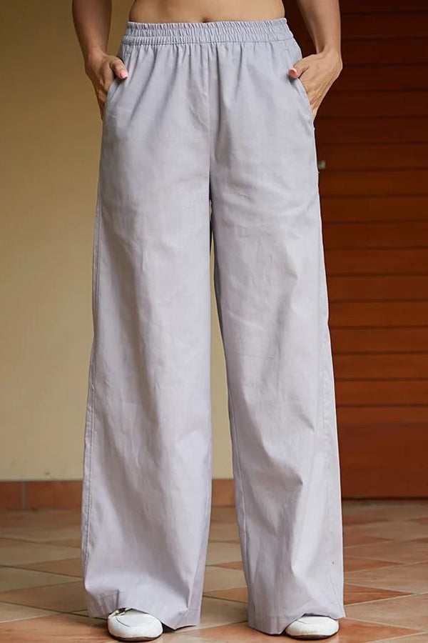 Льняные брюки прямого кроя LN0061-12-09 grey