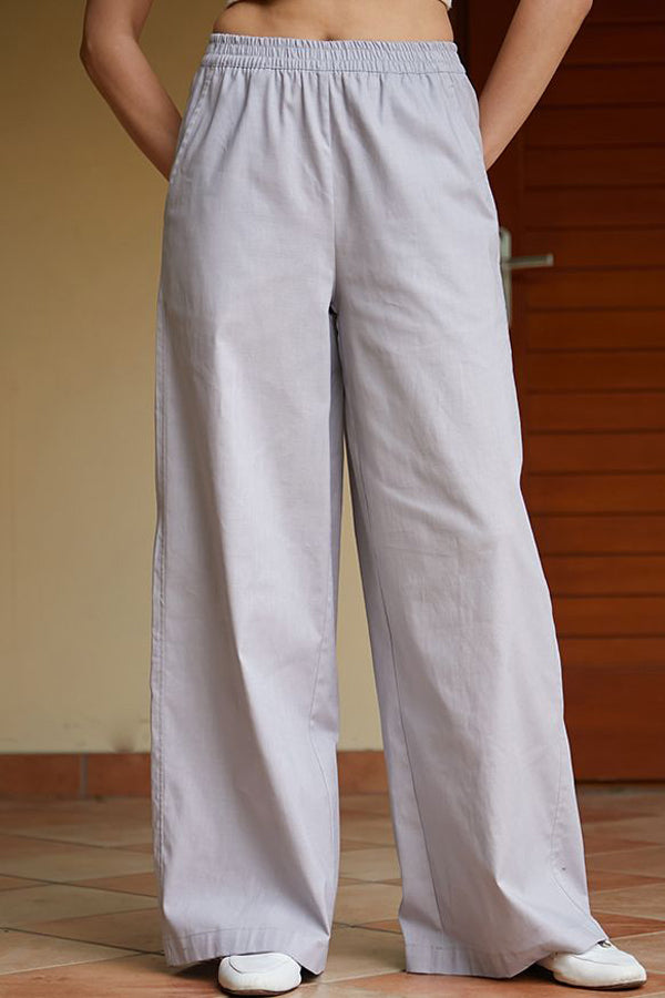 Льняные брюки прямого кроя LN0061-12-09 grey