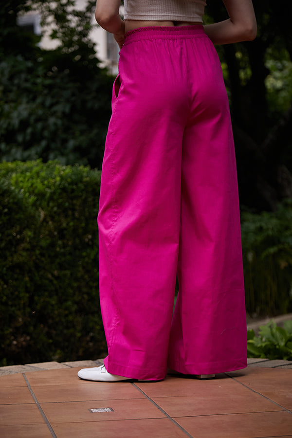 Льняные брюки прямого кроя LN0061-87-09 raspberries