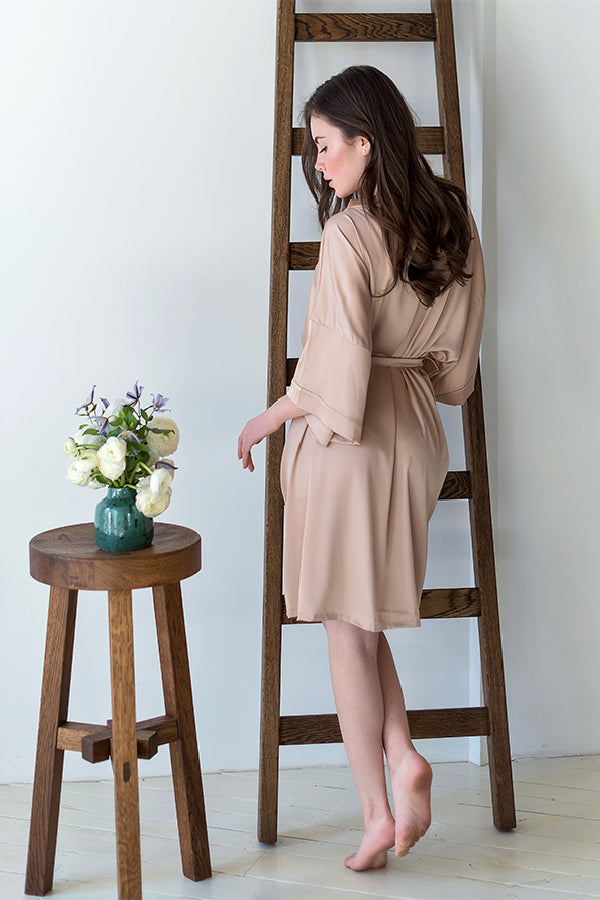 Шелковый халат-кимоно с поясом Nude 11604N