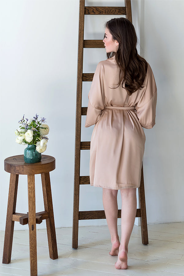 Шелковый халат-кимоно с поясом Nude 11604N