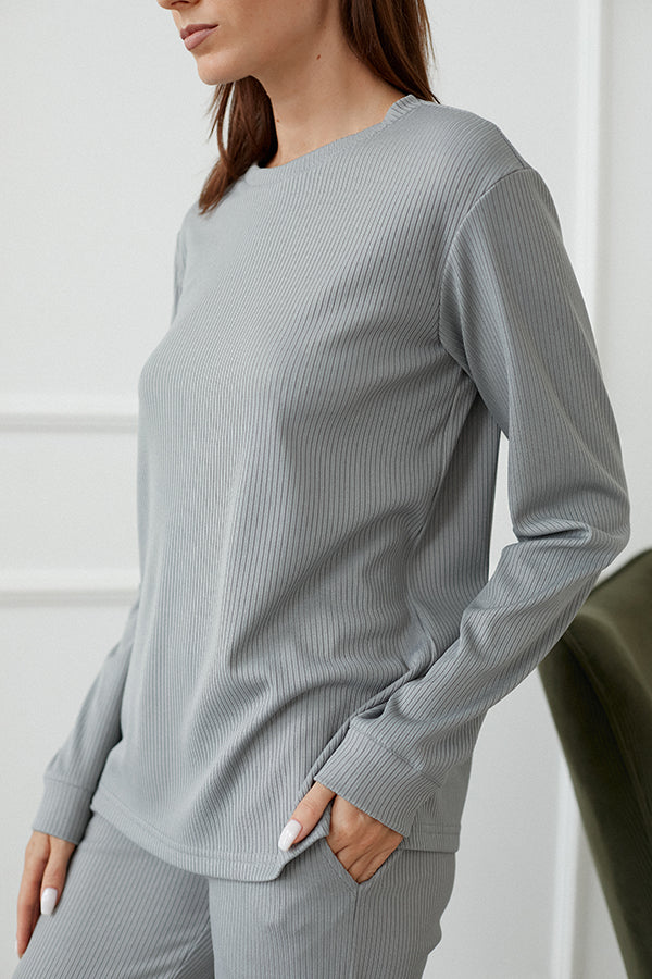 Хлопковый лонгслив в рубчик Paula TR0056-12-60