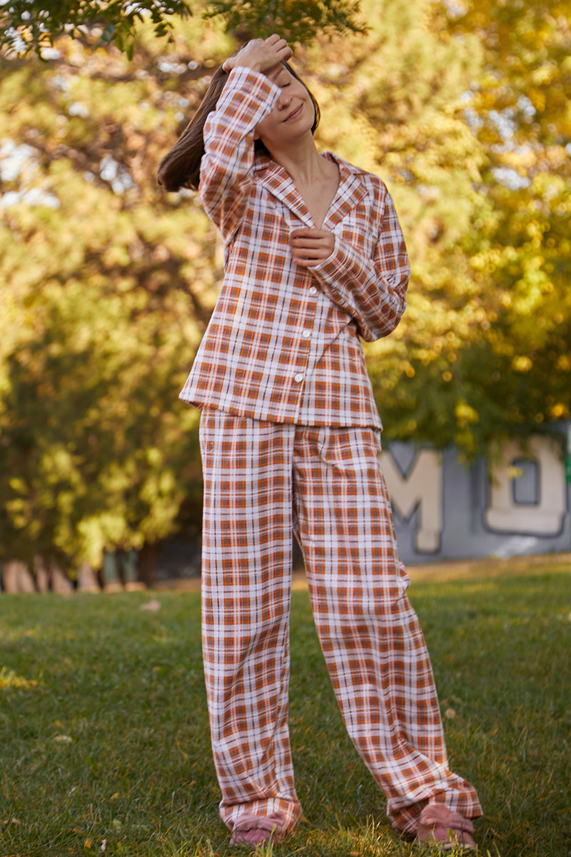 Фланелевая пижама в клетку Pumpkin FL0057-99-69